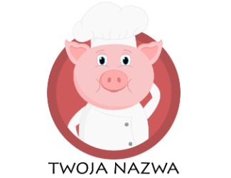 Projekt graficzny logo dla firmy online świnka kucharz